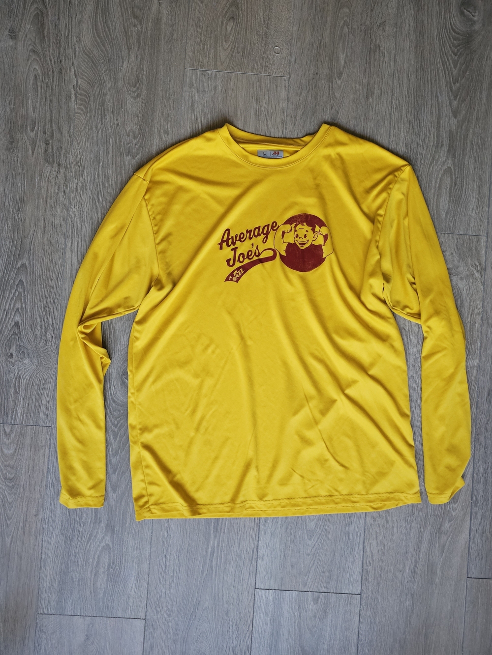 Average Joe's Yellow Long-Sleeve Crewneck Preformace Tee